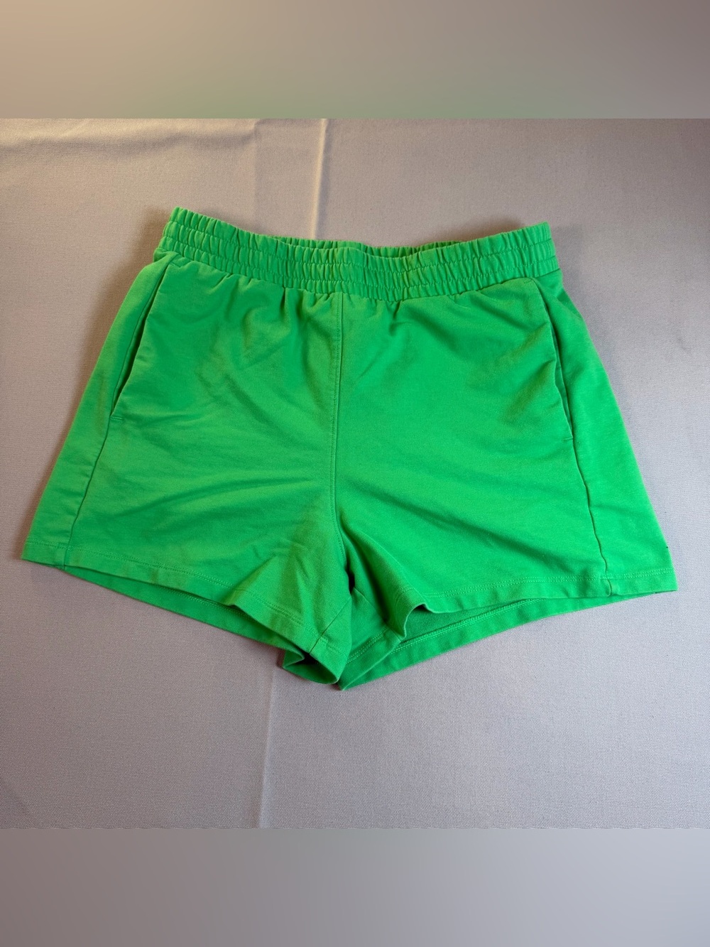 all in motion Women’s szS Bright Green Cotton Athletic Elastic-Waist Shorts